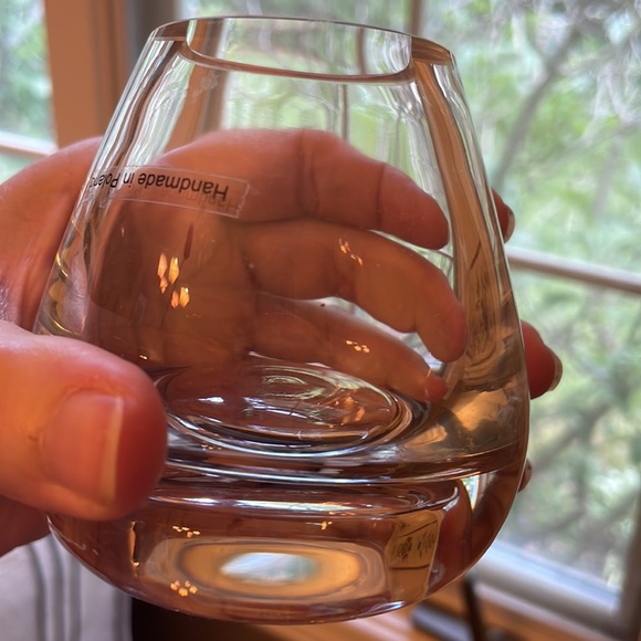 Hand blown Polish crystal two-way vase, votive, beautiful form, no chips, cracks - Picture 5 of 12